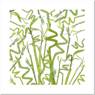 Green Bamboos Posters and Art